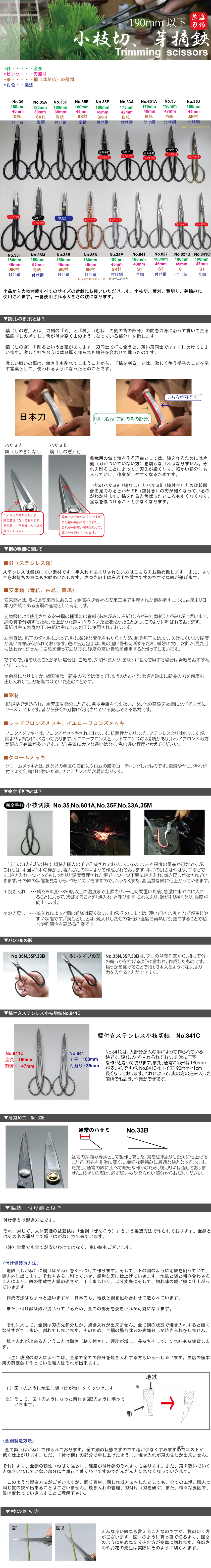 盆栽鋏、小枝切鋏